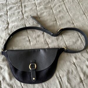Banana Republic black leather & suede cross body